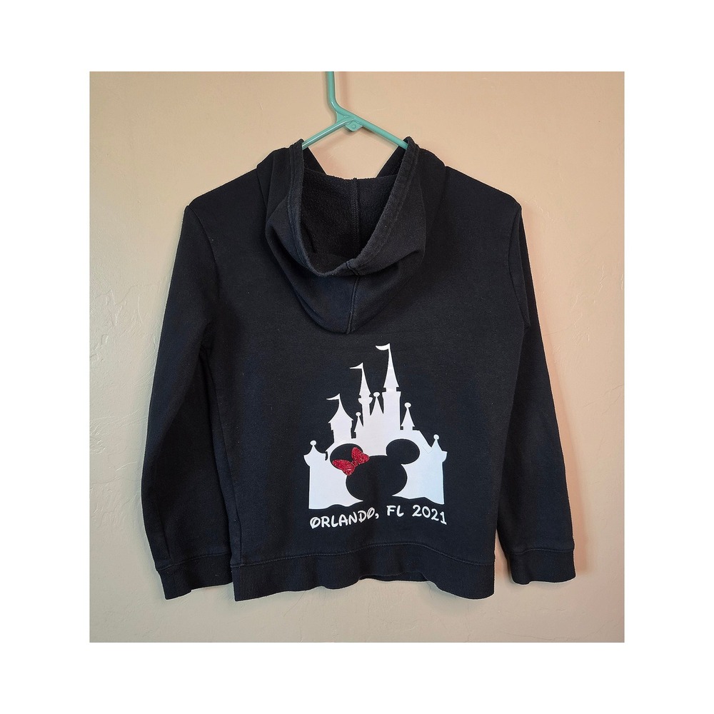 Cat & Jack Kids Disney Orlando 2021 Zip Up Hoodie Black Size M 8/10
